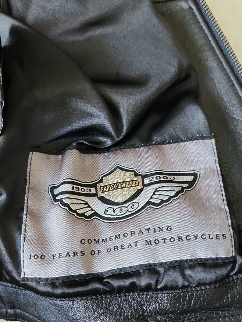 Harley-Davidson Black Leather Jacket — 100 Years Anniversary - Womenn's S - Picture 8 of 11